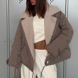 Lamb Velvet Collar Jacket Loose Warm Work Clothes Baseball Uniform Autumn And Winter Sports A Hundred Cloth