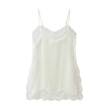 Women's 2025 Spring And Summer New French Cloth Age-Reduce Lace Splicing Open Fork