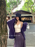 Xixi 13 Line 2025 Autumn New White Standard Korean Version Of Hollow Knitted Sunscreen Hooded Shirt