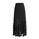 Autumn New Niche Style Design Of The Round Piece Hollow Waxiu Height Lumny Dress Half-Dress