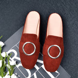 Bottom Round Half Slippers Women's Leisure Bag Head Retro Lazy Outside Wearing A Follower Muller Single Shoe Size