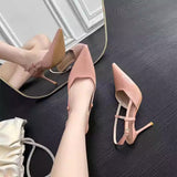 Sandals Women 2025 Spring New Pointed Fairy Style Naked Color After The Empty Buckle With Fine High