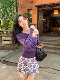 Special Price Does Not Return] Xiu Xixi Autumn Shoulder Wool Bottom Shirt Long-Sleeved Knitted Shirt Women's Top
