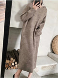 for Women New Loose Knit Jumper for Autumn Winter Long Knee-length Korean Fashion Dress Streetwear Sweater Dresses