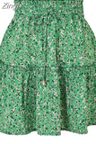 Chiffon Shorts Skirt Women Fashion Korean High Waist Floral Print A-LINE Mini Skirt