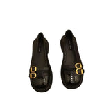 New Summer Retro British Wind Small Leather Shoes With A Foot Pedal French Single Shoes Mary Jane Women's