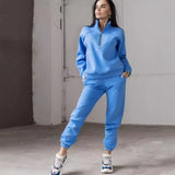 And Autumn 2025 Fashion Casual Hoodie Two Sets Of Long-Sleeved Solid Color Grip Velvet Feet Leisure