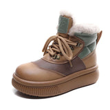 Leisure Snow Boots Women Double Zipper Wool Short Boots Warm Plus Velvet Martin Boots Thick Cotton