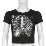 Print Round Neck Grunge ShirtOutfit