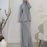 2025 New Middle East Wearing Women's Long-Sleeved Skirt Dress Fashion