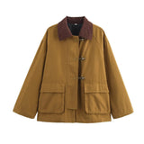 New Women's Fashion Casual Loose Thin Collar Cotton Jacket