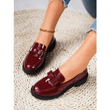 New Patent Leather Bright Eso And Retro Lefu Shoes Large-Size Fashion Casual Single