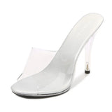 Zingj Sexy Super Heels 11CM High Nightights Clear Sandals Sex Shoes Plus Size
