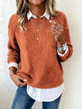 Sheintemu Autumn And Winter Long-Sleeved Round-Neck Casual Burst