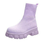Sports Short Boots Women's 2025 Autumn And Winter New Women's Boots Large Size Pedal Socks