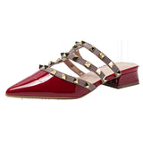Summer New Pointed Head Down With Slippers Women Rivet Bag Lazy Outside Wearing Cold Tot Large Size
