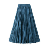 Luxury Light Pressure Folded Skirt Women's Spring And Autumn New Station Big Swing Thin Folded A Skirt