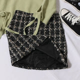 Scented Coarse Flowers, Lattice Half-Dress Woman 2025 Autumn And Winter New High-Waisted Thin Ass A-Word Skirt