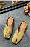 Chinese Style Flat Bottom Bag Head Half Slippers Women 2025 Summer New Slippers Women Wear Retro Cold