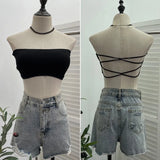 Shot With Chest Pads With Chest Bra Strap Strap Vest Woman Wrapped Chest Bare Back Spicy Hot Girl Back