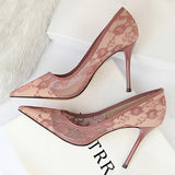 Shoes Mesh Hollow Lace Woman Pumps 2022 Spring Women Heels Sexy Party Shoes Thin Stiletto Heels Women Shoes 6