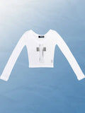 Y2K Summer New Female T-Shirt Millennium Hottie Gothic Style Long-Sleeved Woman T Fashion