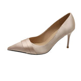 Pointed High-Heeled Women 2025 Spring New Fashion Bridesmaids Fairy Professional Single Shoes Fine Heel Women's