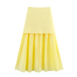 Women's ZA New Multi-Color Button Knitted Vest Vest Half-Skirt