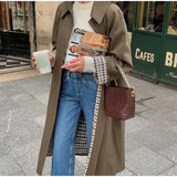 Women's Clothing INS Explosive Temperament Collar Single Buckle Wind Jacket