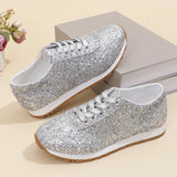 Size 2025 Spring And Autumn Casual Shoes Women Flashing Slid In Front Of The Flat-Soled Sports Casual Shoes