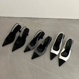 Fragrant French Sharp High-Heeled Women 2025 Summer New Color Wear Temperament Fashion Bag Head