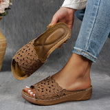 Hollow Thick Bottom Slippers Women Outside The Slope And Light Beach Cool Slippers Lat