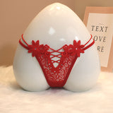 Female Sempty Sempty Without Trace Embroidery Fine Strip Transparent Breathable Low-Rise Hot T