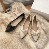 And South Korea Spring Sharp Head Flat Bottom Shallow Single Shoes Women Soft Bottom Evening Wind Gentle Pregnant Women Flat Bottom Large Size