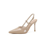 Sandals Women 2025 Spring New Pointed Fairy Style Naked Color After The Empty Buckle With Fine High