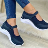 New Casual Single-Shoe Women's Thick Sole Flying Weave Breathable Magic Stick Casual Mesh Large Size Women's