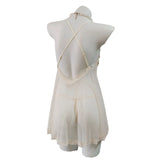 Sexy Pajamas Women Pure Desire Mesh Yarn Perspective Lace Slings T-Pants Set Short Slim V-Neck
