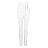 Sexy Women Pants 2022 New Summer Fashion High Waist Skinny Ties Female Solid Long Pencil Party Bodycon Bandage