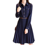 Dress Autumn 2025 New Collar Loose Long Sleeve A Simple Elegant Dress Women's Long