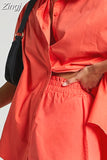 with Shirt Set Casual Green Long Sleeve Top Two-piece Suit Female Oversize Loose Summer Two Piece Set Women