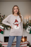 And Winter New Christmas Sweater Christmas Cute Snowman Embroidered Knitted Shirt