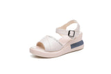 Bottom Slope Heel Sandals Women 2025 New Summer Korean Version Of The Pine Cake And A Word Buckle With A Toe High Heel Roman