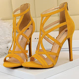 Shoes Roman Style High Heels Woman Pumps Stiletto Heels 11 Cm Women Heels Sexy Party Shoes Hollow Out Women Sandals