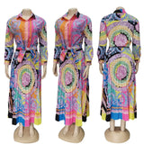 Piece Sets Women Long Sleeve Shirt And Long Skirts Suits Flower Print Tops Vintage Skirt Sets For Elegant Women's Sets 2