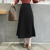 Summer Elegant Women Skirt Ladies Satin Skirt Plain Shiny Vintage Skirts Solid Office High Waist Fashion Party Skirts