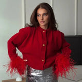 Women's INS Burst Cuff Hair Spliced Cardigan