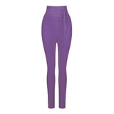 Sexy Women Pants 2022 New Summer Fashion High Waist Skinny Ties Female Solid Long Pencil Party Bodycon Bandage