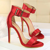 Shoes Sexy High Heels Metal Buckle Women Shoes 11 Cm Women Heels Party Shoes Stiletto Heels Fish Mouth Women