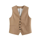 Women's Linen-Blend Vests In Spring And Summer 2025S + Shorts Sets Of Trendy