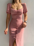 Zingj And Summer 2023 New V-Neck Single Breasted Temperament In The Long Dress